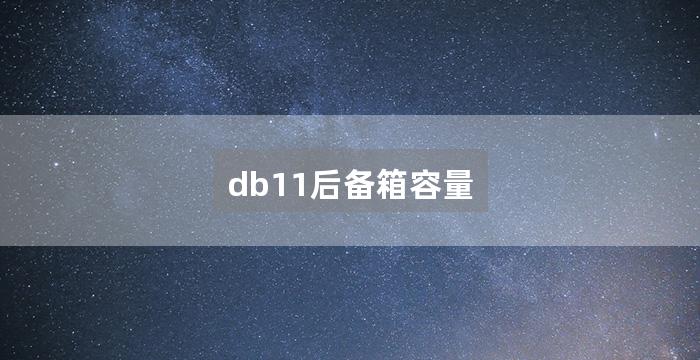 db11后备箱容量