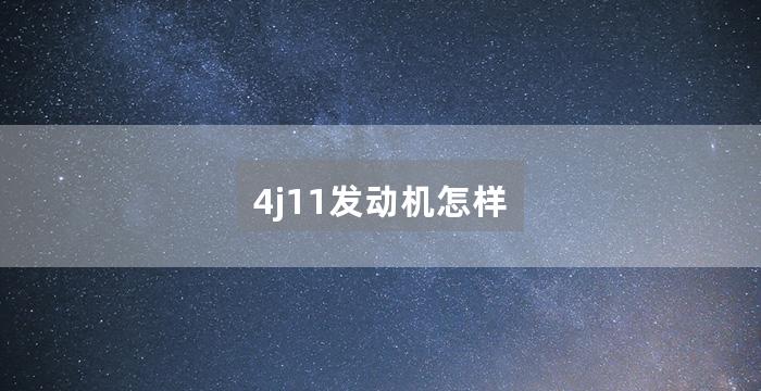 4j11发动机怎样