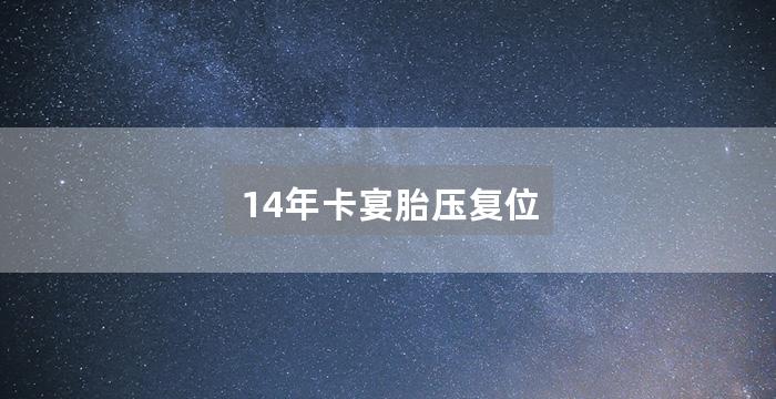 14年卡宴胎压复位