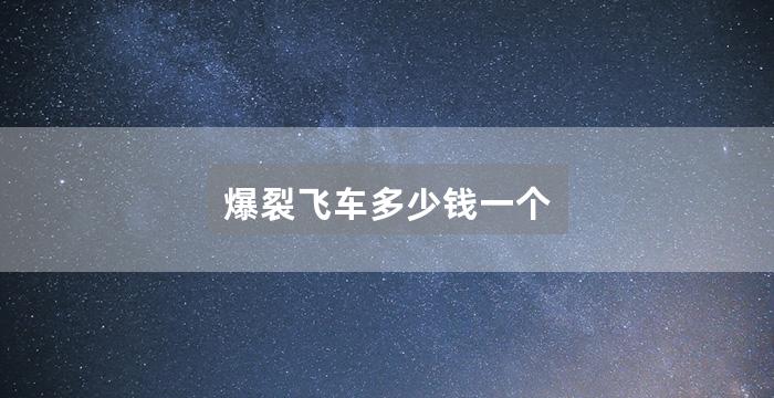 爆裂飞车多少钱一个