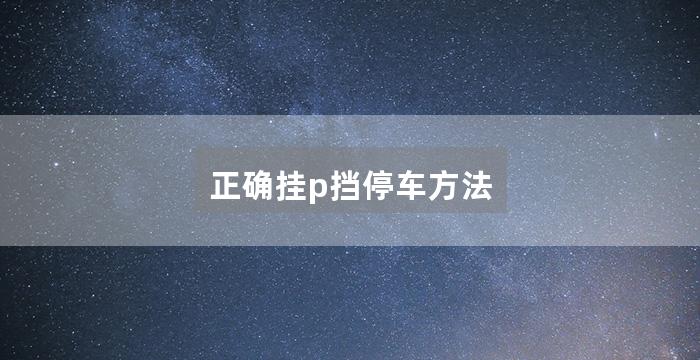 正确挂p挡停车方法